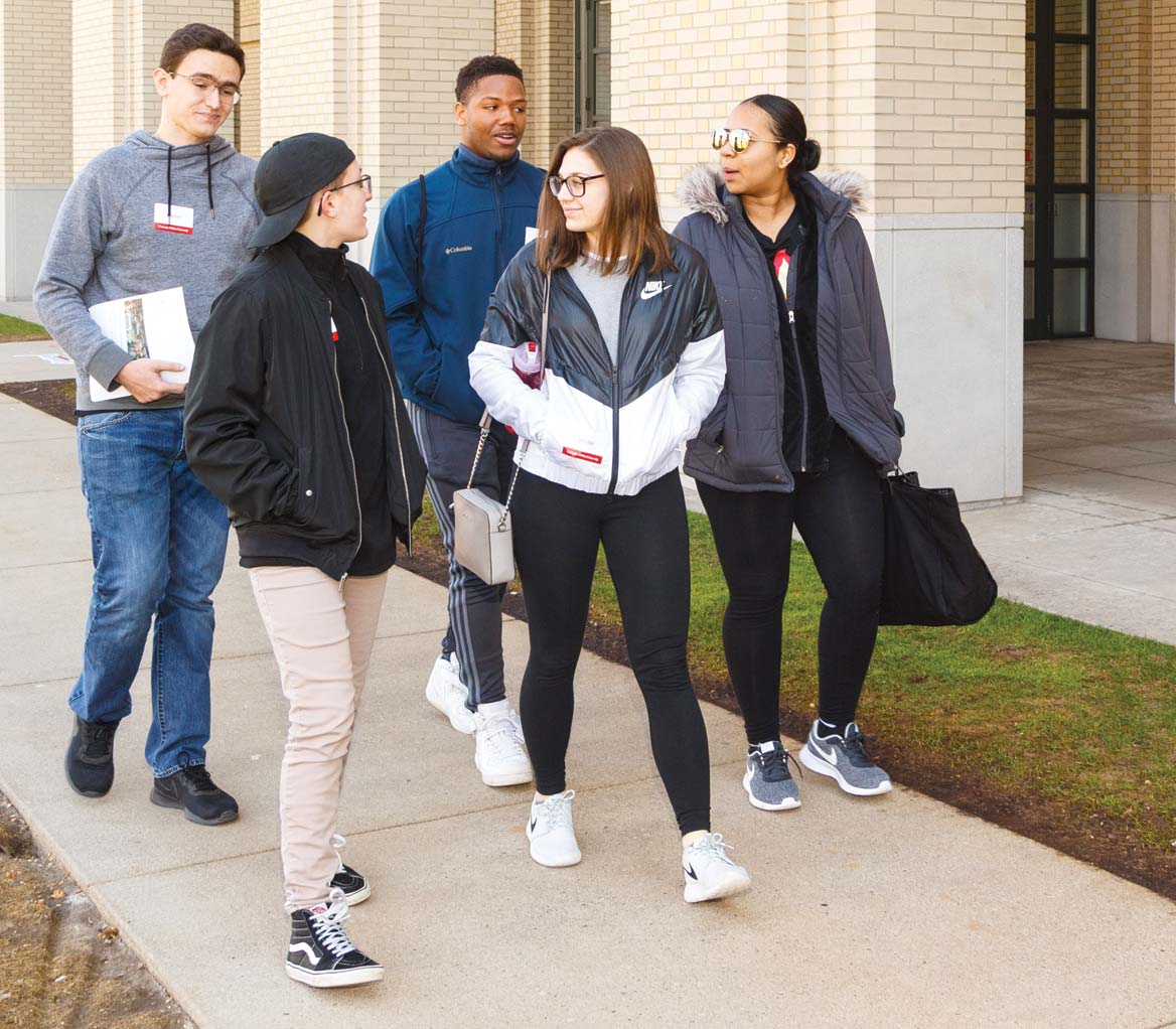 Students visiting a campus